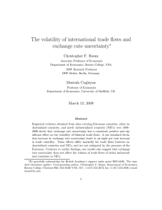 The volatility of international trade flows and exchange rate uncertainty ∗