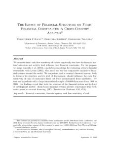 The Impact of Financial Structure on Firms’ Financial Constraints: A Cross-Country Analysis ✩