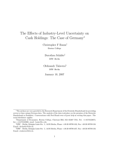 The Effects of Industry-Level Uncertainty on ∗ Christopher F Baum