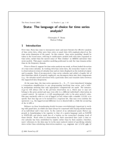 Stata: The language of choice for time series analysis? 1 Introduction