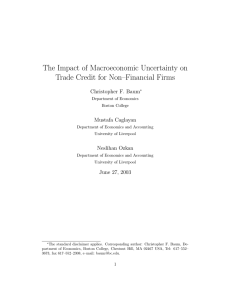 The Impact of Macroeconomic Uncertainty on Trade Credit for Non–Financial Firms
