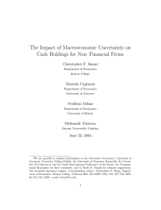 The Impact of Macroeconomic Uncertainty on Cash Holdings for Non–Financial Firms