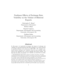 Nonlinear Eﬀects of Exchange Rate Volatility on the Volume of Bilateral Exports