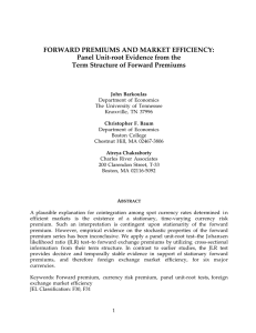 FORWARD PREMIUMS AND MARKET EFFICIENCY: Panel Unit-root Evidence from the