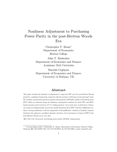 Nonlinear Adjustment to Purchasing Power Parity in the post-Bretton Woods Era