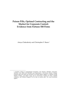 Poison Pills, Optimal Contracting and the Market for Corporate Control: