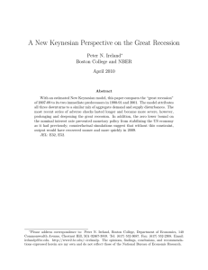 A New Keynesian Perspective on the Great Recession Peter N. Ireland