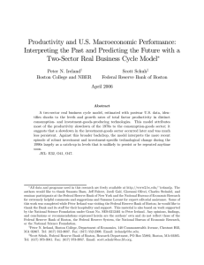 Productivity and U.S. Macroeconomic Performance: