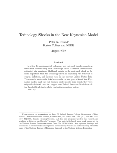 Technology Shocks in the New Keynesian Model Peter N. Ireland August 2002