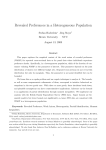 Revealed Preferences in a Heterogeneous Population Stefan Hoderlein J¨org Stoye Brown University