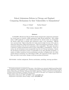 School Admissions Reform in Chicago and England: