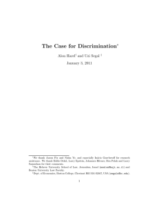 The Case for Discrimination ∗ Alon Harel and Uzi Segal