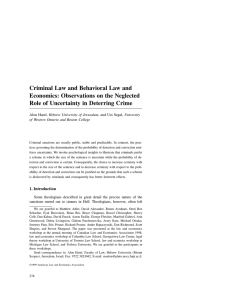 Criminal Law and Behavioral Law and Economics: Observations on the Neglected