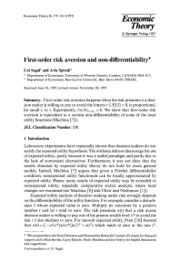 Theory Econom/c First-order  risk  aversion  and  non-differentiability*