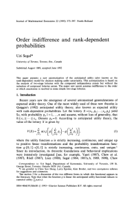 Order  indifference  and  rank-dependent probabilities Uzi  Segal*