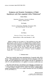 Existence  and  Dynamic Consistency of  Nash Equilibrium