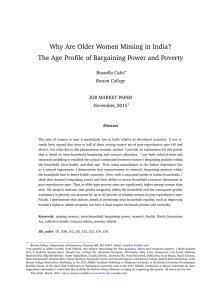 Why Are Older Women Missing in India? Rossella Calvi JOB MARKET PAPER