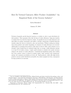 How Do Vertical Contracts Affect Product Availability? An ∗ Sylvia Hristakeva