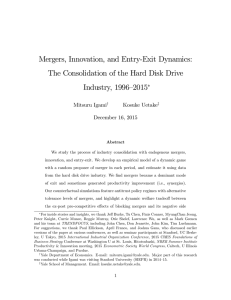 Mergers, Innovation, and Entry-Exit Dynamics: Industry, 1996–2015
