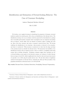 Identification and Estimation of Forward-looking Behavior: The Case of Consumer Stockpiling