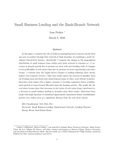 Small Business Lending and the Bank-Branch Network Ivan Petkov March 8, 2016