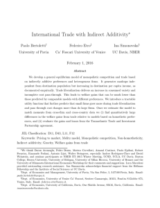 International Trade with Indirect Additivity