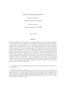 What do Exporters Know? ∗ Michael J. Dickstein Stanford University and NBER
