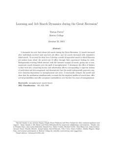 Learning and Job Search Dynamics during the Great Recession ∗ Tristan Potter