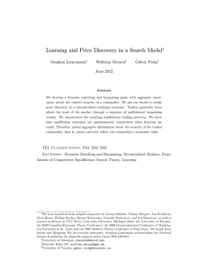 Learning and Price Discovery in a Search Model Stephan Lauermann Wolfram Merzyn