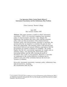 Can Ignorance Make Central Banks Behave?: Abstract Chris Canavan,