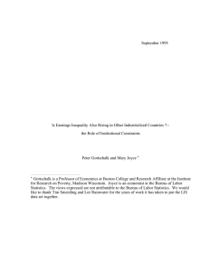 September 1995 the Role of Institutional Constraints