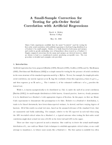 A Small-Sample Correction for Testing for th-Order Serial Correlation with Articial Regressions