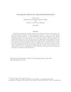 Accounting for Trends in the Almost Ideal Demand System Serena Ng and