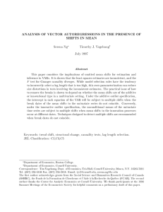 ANALYSIS OF VECTOR AUTOREGRESSIONS IN THE PRESENCE OF SHIFTS IN MEAN