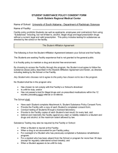 STUDENT SUBSTANCE POLICY CONSENT FORM South Baldwin Regional Medical Center