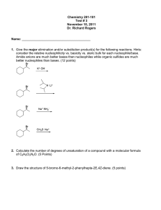 Chemistry 201-101 Test # 3 November 10, 2011 Dr. Richard Rogers