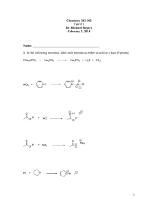 Chemistry 202-102 Test # 1 Dr. Richard Rogers February 2, 2010