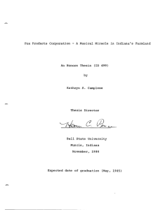 Fox  Products  Corporation  - A  Musical ... An  Honors  Thesis  (ID  499)