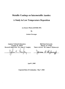 Metallic Coatings on Intermetallic Anodes: Study in Low Temperature Deposition A