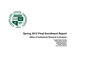 Spring 2012 Final Enrollment Report Final Enrollment Report