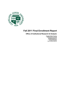 Fall 2011 Final Enrollment Report Office of Institutional Research &amp; Analysis