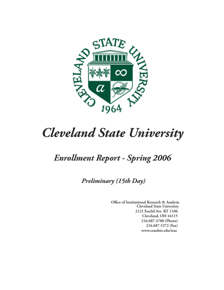 cleveland-state-university-enrollment-report-spring-2006-preliminary