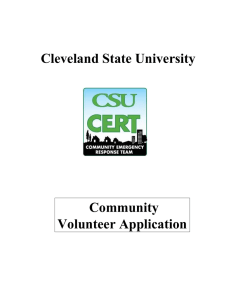 Cleveland State University Community Volunteer Application