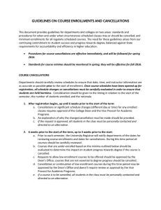 GUIDELINES ON COURSE ENROLLMENTS AND CANCELLATIONS