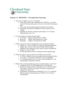 FAQ for VA  BENEFITS – Cleveland State University