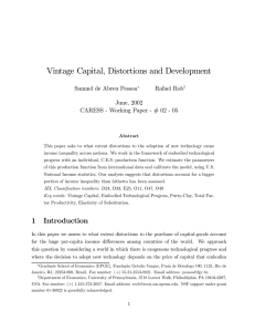 Vintage Capital, Distortions and Development Samuel de Abreu Pessoa Rafael Rob June, 2002