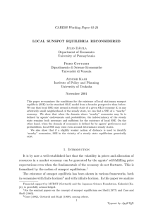 CARESS Working Paper 01-24 LOCAL SUNSPOT EQUILIBRIA RECONSIDERED Julio D´ avila