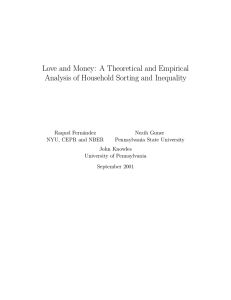 Love and Money: A Theoretical and Empirical