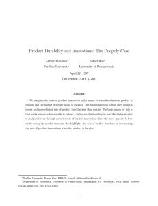 Product Durability and Innovations: The Duopoly Case