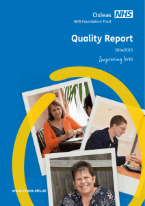 Quality Report 2014/2015 www.oxleas.nhs.uk
